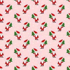 christmas pattern with Santa Claus. Happy New Year 
