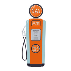 Isolated old fashioned vintage gas or petrol pump icon graphic