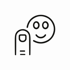 finger head smile icon sign vector