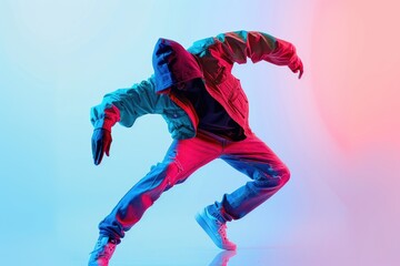 A person in a hoodie performing a dance move