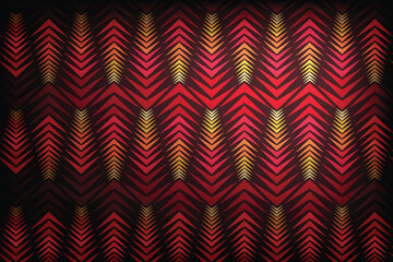 Abstract geometric pattern with red and yellow arrows.