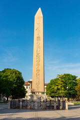Obelisk of Theodosius on Sultanahmet square (former Hippodrome of Constantinople), Istanbul, Turkey
