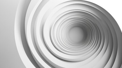 Obraz premium Concentric shapes with a white to grey gradient, creating dynamic layers and depth for a sleek, minimalist abstract background
