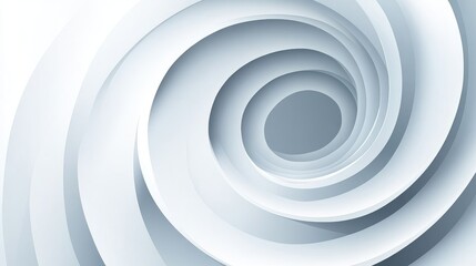 Dynamic concentric shapes with a soft white to grey gradient, perfect for creating a sleek, minimalist abstract background with depth