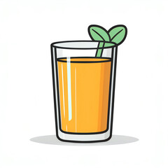 Sok pomarańczowy w szklance ilustracja 