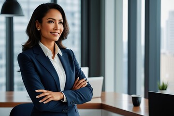 Empowering Image of Confident Businesswoman in Professional Attire Showcasing Leadership and Inspiration