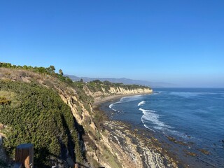 cliff on the edge of the beach