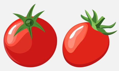 Set of red tomatoes, vector illustration