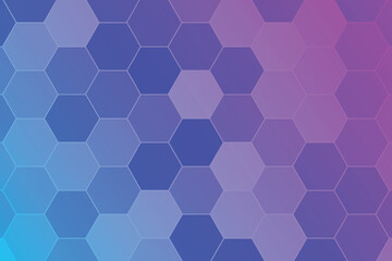 Abstract hexagonal pattern with a blue to purple gradient.