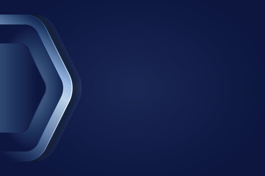Abstract navy blue background with hexagonal shape.