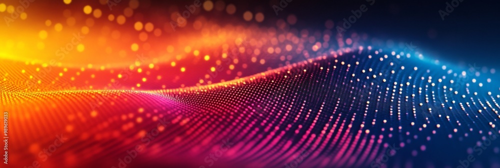Poster colorful abstract lines and dots, a vibrant blend of bold colors with a simple pattern, creating a d
