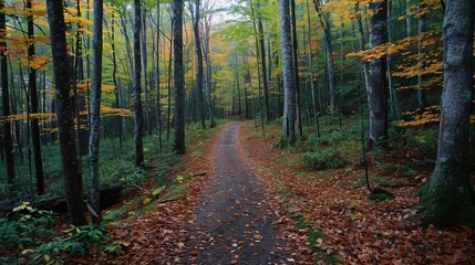 Path through the autumn forest.