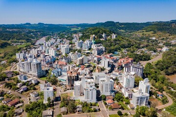 Fototapeta premium Piratuba SC - Aerial view of the city of Piratuba, Santa Catarina