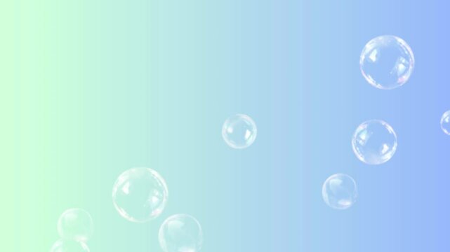 soap bubbles on blue background