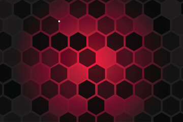 Abstract red hexagonal pattern background.