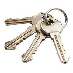 Keys isolated on transparent background.