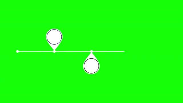 Modern Minimalist Timeline Design with Colorful Markers on Green Screen