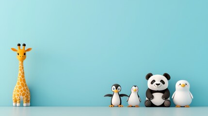 Cute Cartoon Animals Celebrating World Smile Day with Joyful Expressions and Copy Space for Text