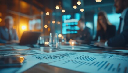 Investment portfolio review with financial advisors discussing options, professional setting, sharp focus, bright lighting