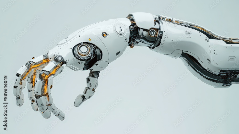 Aufkleber futuristic 3d rendering of a robotic arm demonstrating technological advancement and precision engin