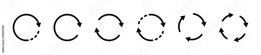 Poster Refresh icon vector. Green recycle vector icon symbol. Repeat and reload icons set and arrow rotation circle. Sync icon symbol convert button sign	