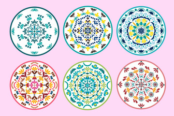 Pattern vector illustration Calm and elegant artwork with blooming flowers in bright, delicate hues. Seamless traditional design pattern for prints, fabrics, backgrounds, rugs, wallpapers, textiles.
