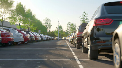 Car jam, parking lot in the city