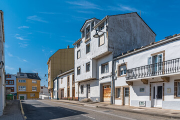 Colorful architecture in the village of San Cibrao, Spain