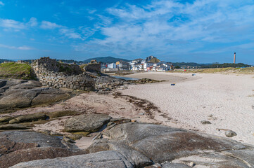 Beach in the village of San Cibrao, Galicia, Spain