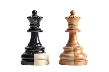 Pi&egrave;ces d'&eacute;checs noires et beige sur fond transparent PNG