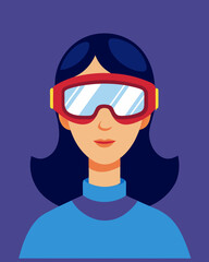 woman with goggles for metaverse
