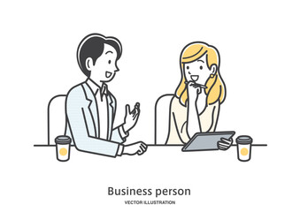 ミーティングをしている会社員