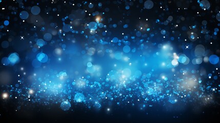 Fototapeta premium A vibrant display of blue sparkling lights creating an enchanting atmosphere in the night sky