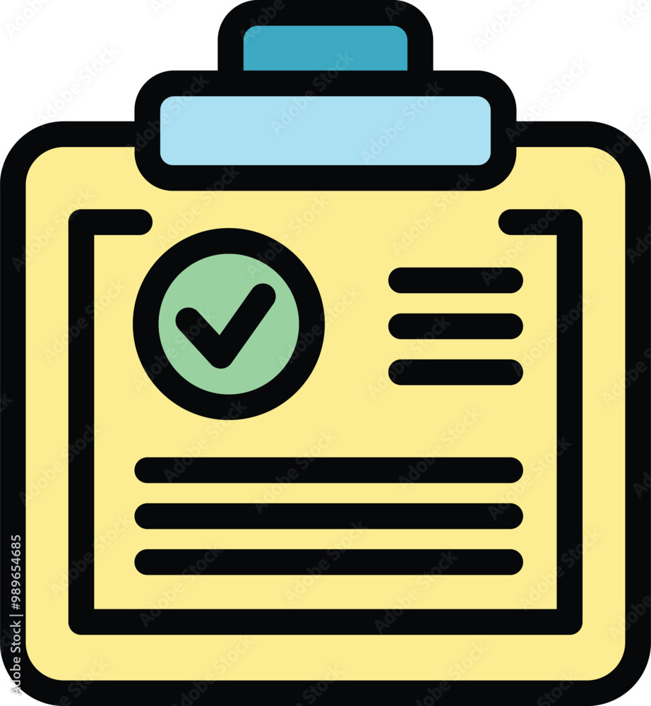 Poster this vector illustration features a clipboard with a check mark, symbolizing a completed task or suc