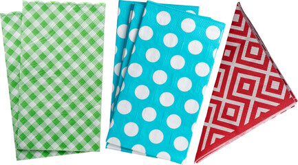 Fototapeta premium Colourful napkin collection - Ready to use Premium PNG Cutout isolated image.