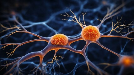 Abstract representation of a nerve cell showcasing its branching dendrites that lean towards the neuron body