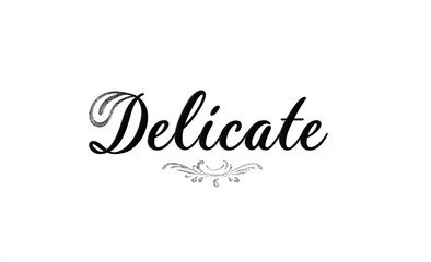 Delicate text on white background