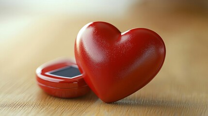 Fototapeta premium Diabetes Awareness Diabetes awareness poster, glucose monitor and heart, 3D illustration
