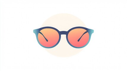 Minimalist logo design featuring round glasses on a clean white background, emphasizing simplicity and modern aesthetics.