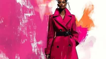 Fototapeta premium Fashion illustration of detailed sketch