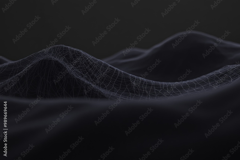 Poster halloween background, copy space. a mesmerizing interplay of light and shadow over dark undulating h