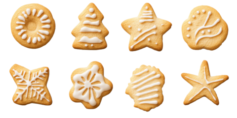 set of different christmas cookie shapes
