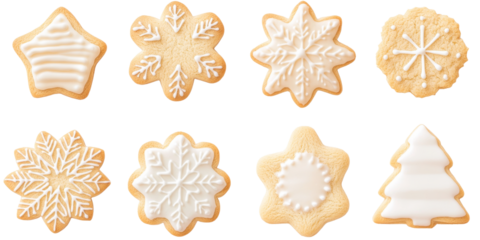 set of different christmas cookie shapes