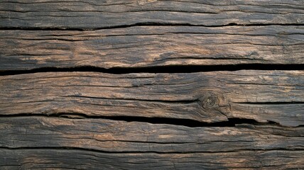 Fototapeta premium The image is of a wooden surface with a lot of cracks and grooves