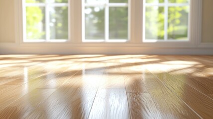 Fototapeta premium A room with a window and a wooden floor