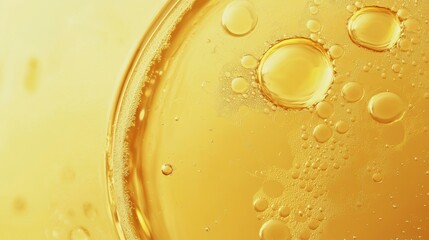Close-up of oil bubbles in liquid.