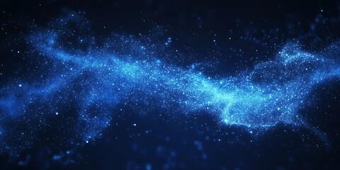 Obraz premium Abstract representation of a cosmic galaxy in blue hues.