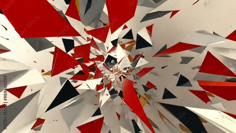Poster Dynamic Abstract Art Featuring Sharp Angles and Contrasting Colors Generative AI