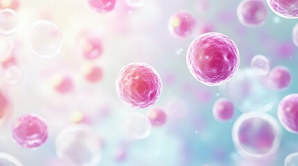 Magnified Staphylococcus aureus Bacteria in Soft Pastel Environment - Vector Microscopic Illustration