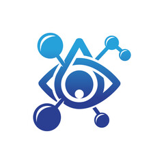 Modern logo design for the chemical eye drop which is included in the body organs.